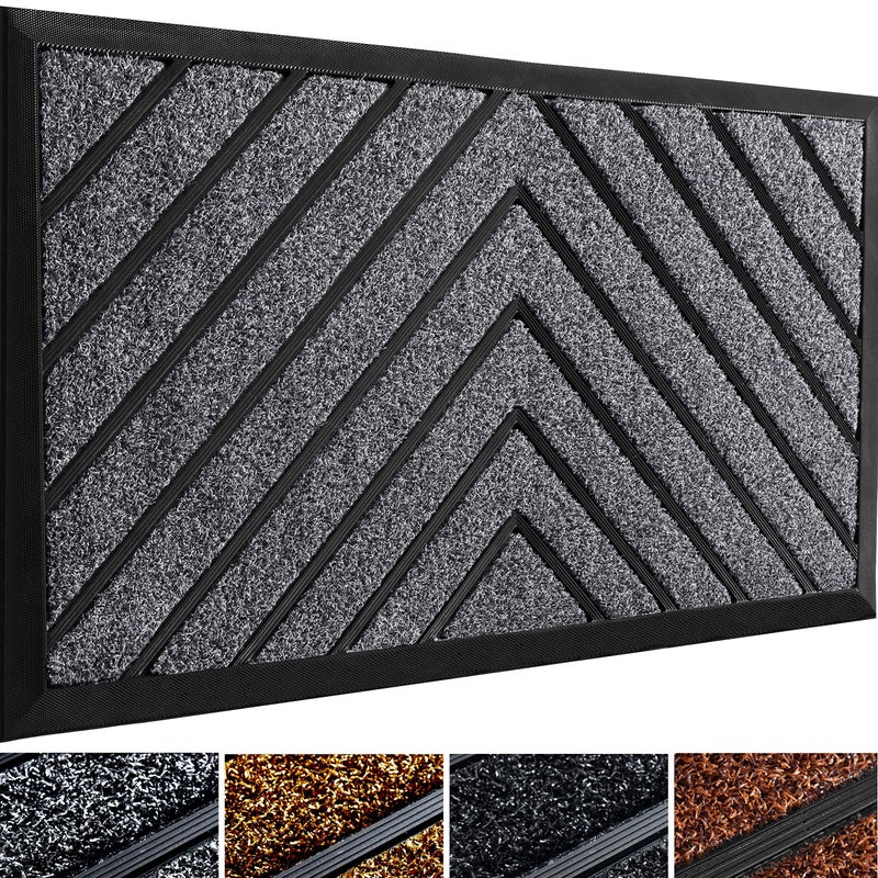 ubdyo Extra Durable Doormat - Efficient Dirt Trapping Door Mat - Ideal for Entryway - No-Slip, Washable Front Entrance Mat - 30'' x 17'' - Dark Grey - Image 1